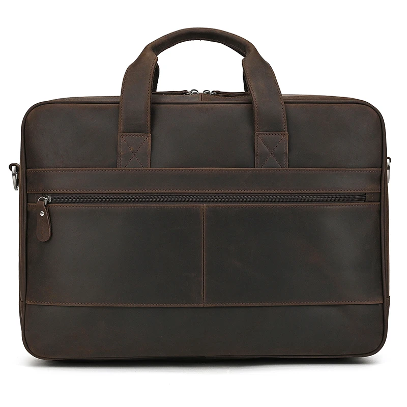 15.6″ Vintage Leather Briefcase For Men