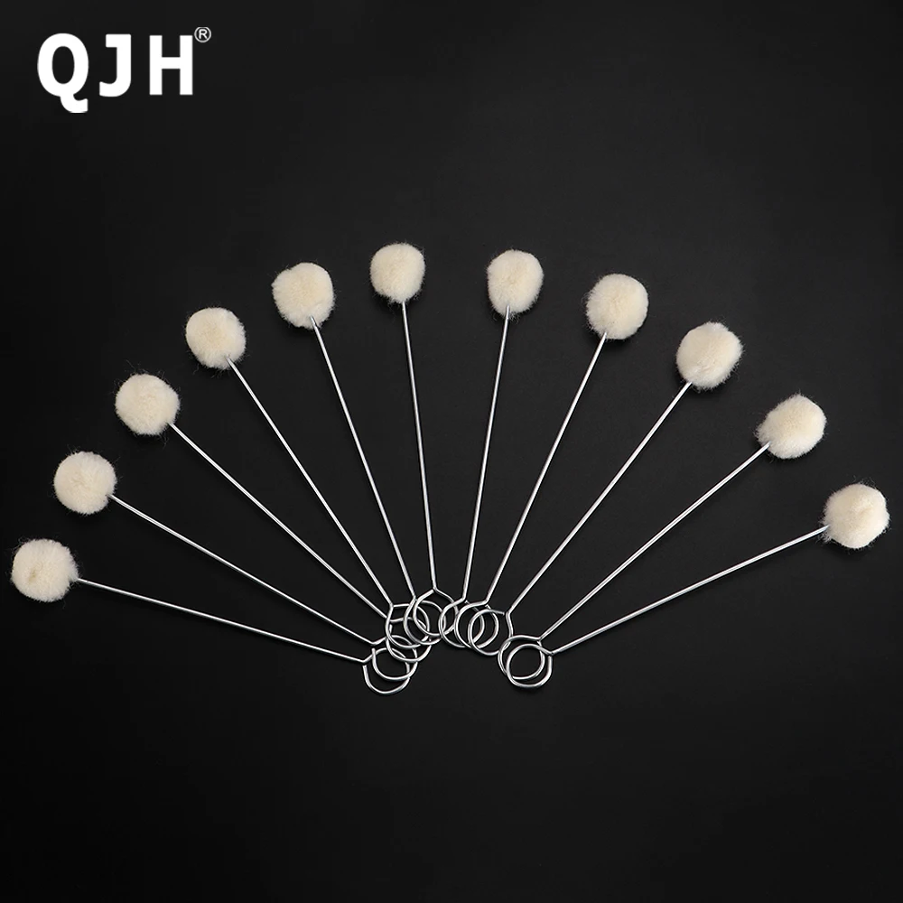 Leather Tools Leather Craft Tool Kit Leather Craft Tools Leather Craft Tool 20pcs Wool Daubers Leather Dye Tool with Metal Handle Leathercraft Dye Applicator Brush DIY Leather Craft Glue Spreading Tools
