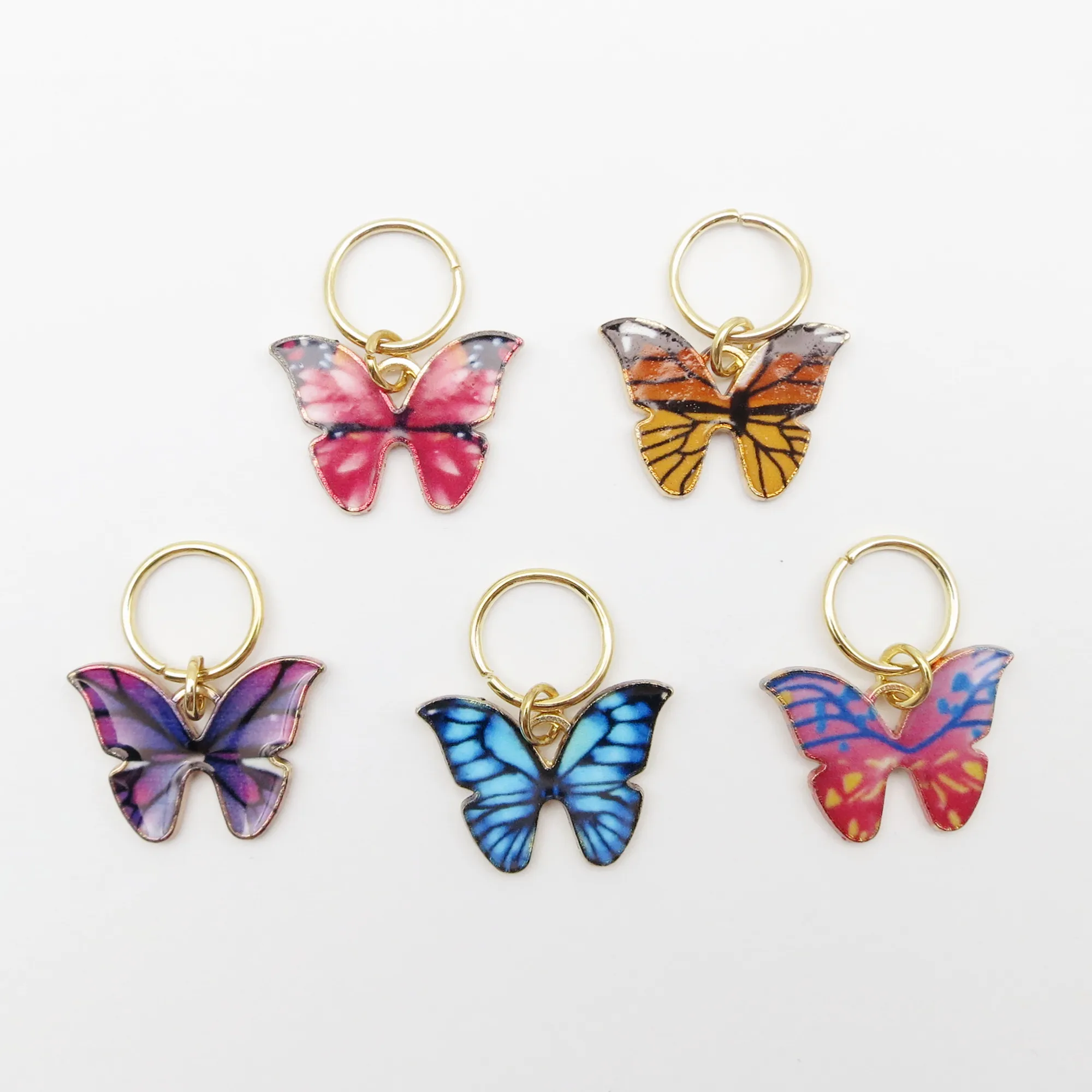5Pcs/Pack Butterfly Pendant African Hair Braid Dread Dreadlock beads Rings French Twist Hair Accessories Hair Braiding Tool 4