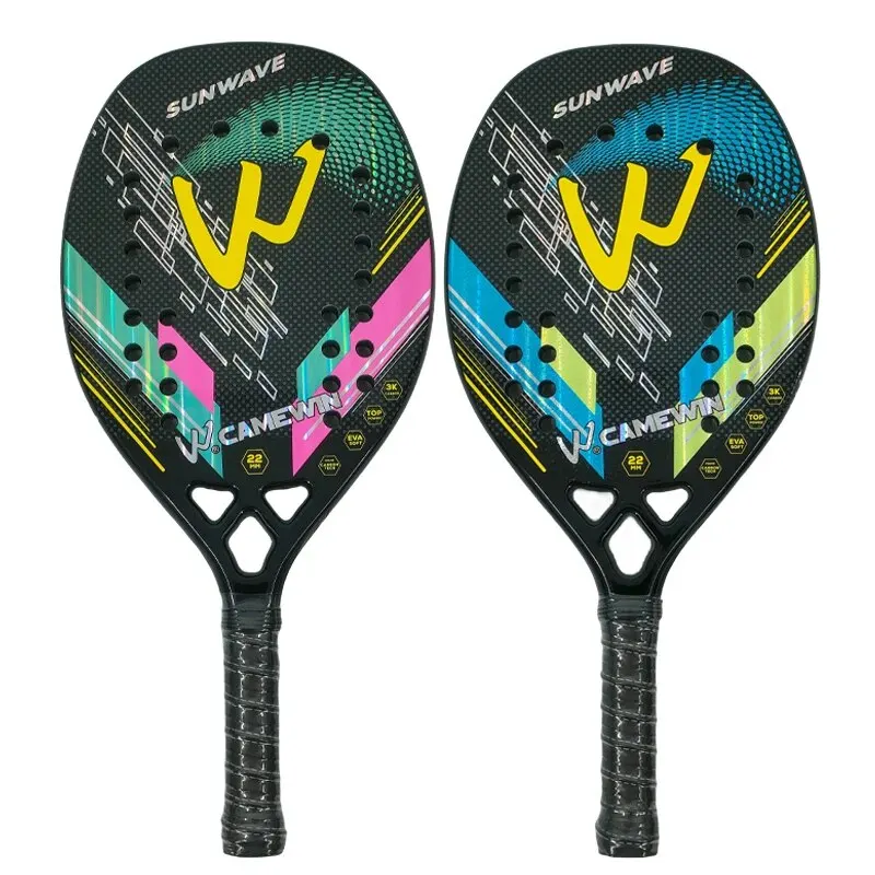 Camewin 3K Beach Tennis Racket Full Carbon Fiber Rough Surface Outdoor Sports Racket For Men Women Adult Senior Player 2024 New 1
