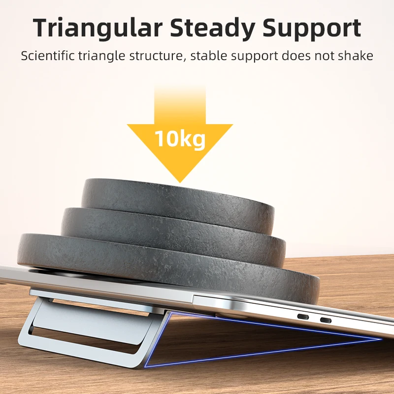 Laptop Stand for MacBook Air Pro Mac PC Adjustable Aluminum Laptop Riser Foldable Portable Notebook Stand for 12/13/14/17 Inch