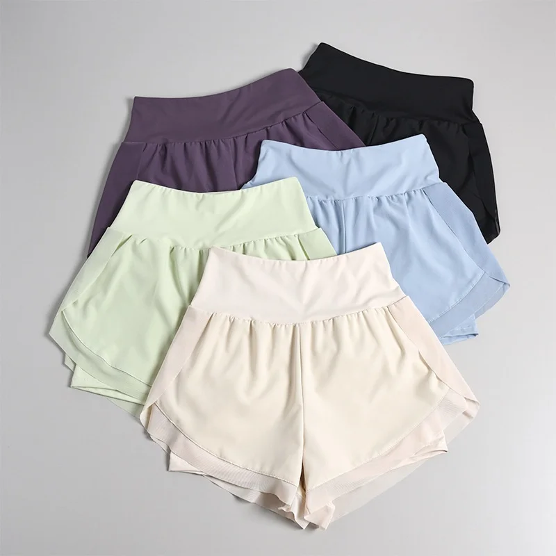 Hotty Hot Summer Women's Sport Run Female Cycling Skirt Shorts Mesh with Pocket Quick-dry Gym Yoga Wear High Waist Workout Pant