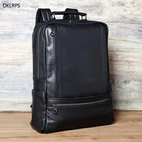 Men's Leather Backpack Large Capacity Fashion High-Grade Business 15 inch Computer Bag Bag Cowhide Travel Bag 1