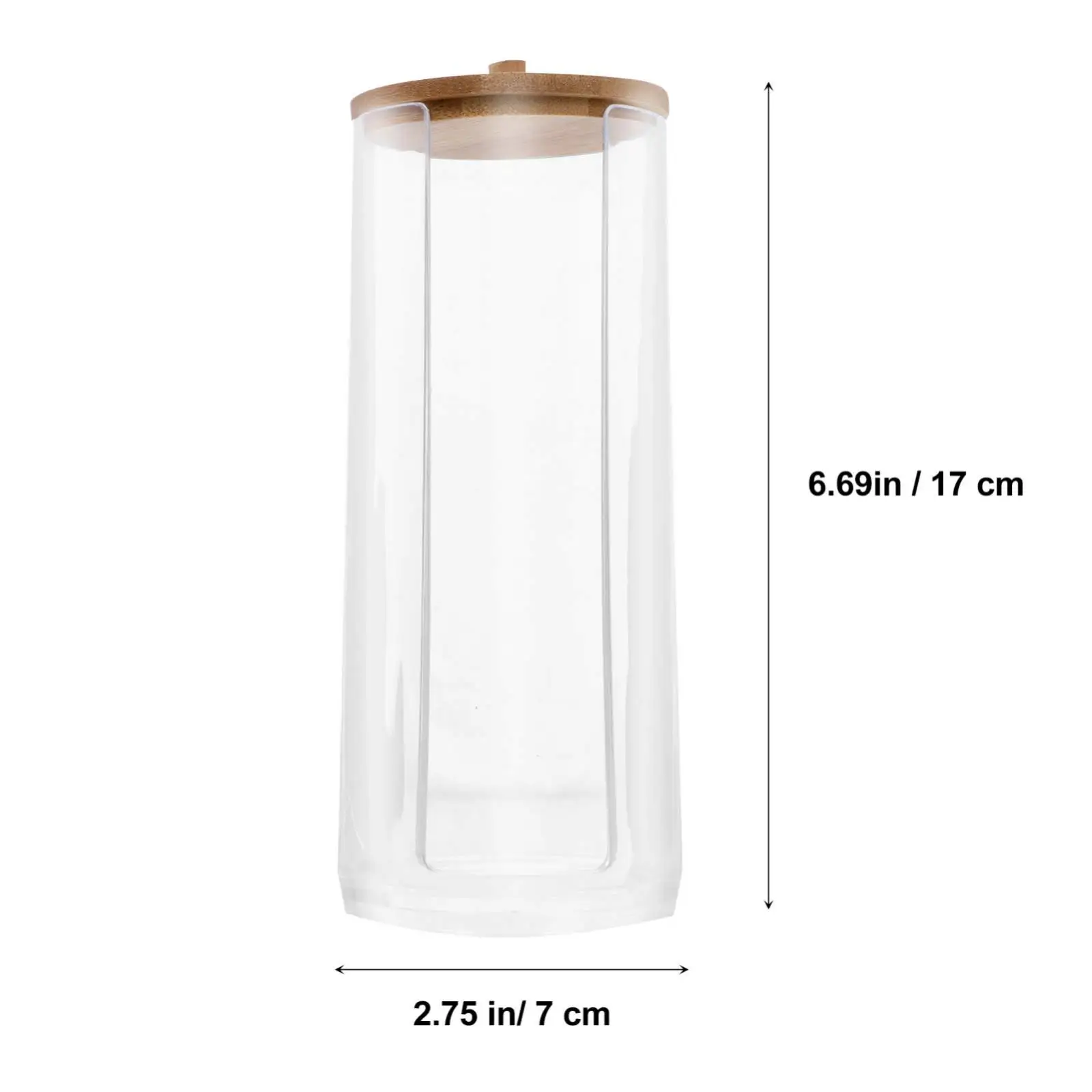 Cosmetic Cotton Organizer, Cosmetic Ball Organizer with Bamboo Lid, Bathroom Storage Bottle, Desktop Hair Accessories Organizer 5