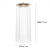 Cosmetic Cotton Organizer, Cosmetic Ball Organizer with Bamboo Lid, Bathroom Storage Bottle, Desktop Hair Accessories Organizer 5