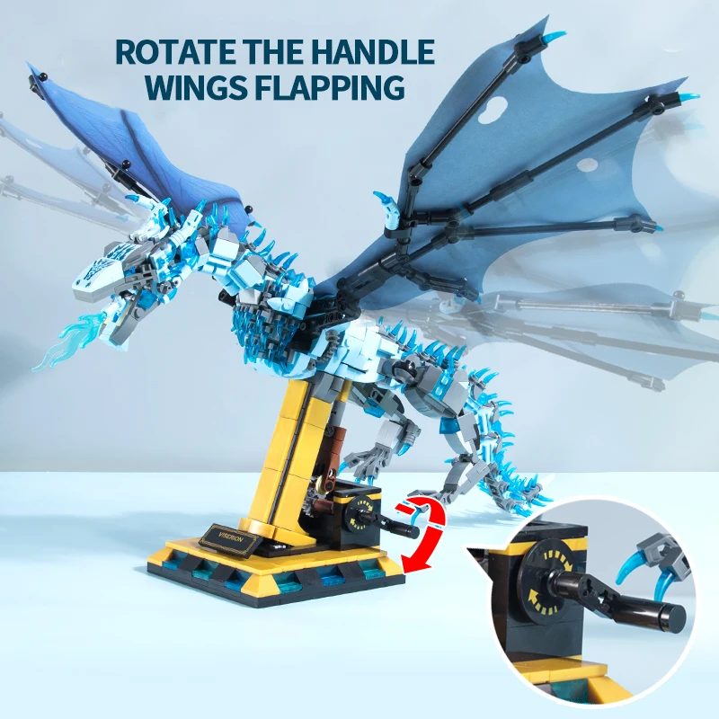 1186PCS 스마우그 드래곤 건설 빌딩 블록 디스플레이 스탠드 DIY 컬렉션 선물 모델 장난감 어린이 크리스마스 선물