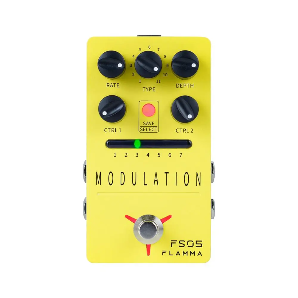 

FLAMMA FS05 Modulation Pedal Stereo Digital Guitar Effects Pedal with 11 Modulation Effects and 7 Preset Slots True Bypass