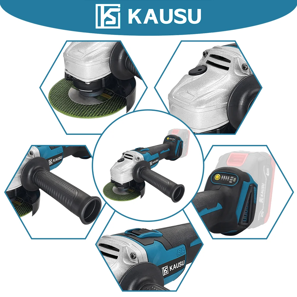 100MM M10 Brushless Electric Angle Grinder 4-speed Polishing Machine Grinding Power Tool For Makita 18V Battery(No Battery) 5