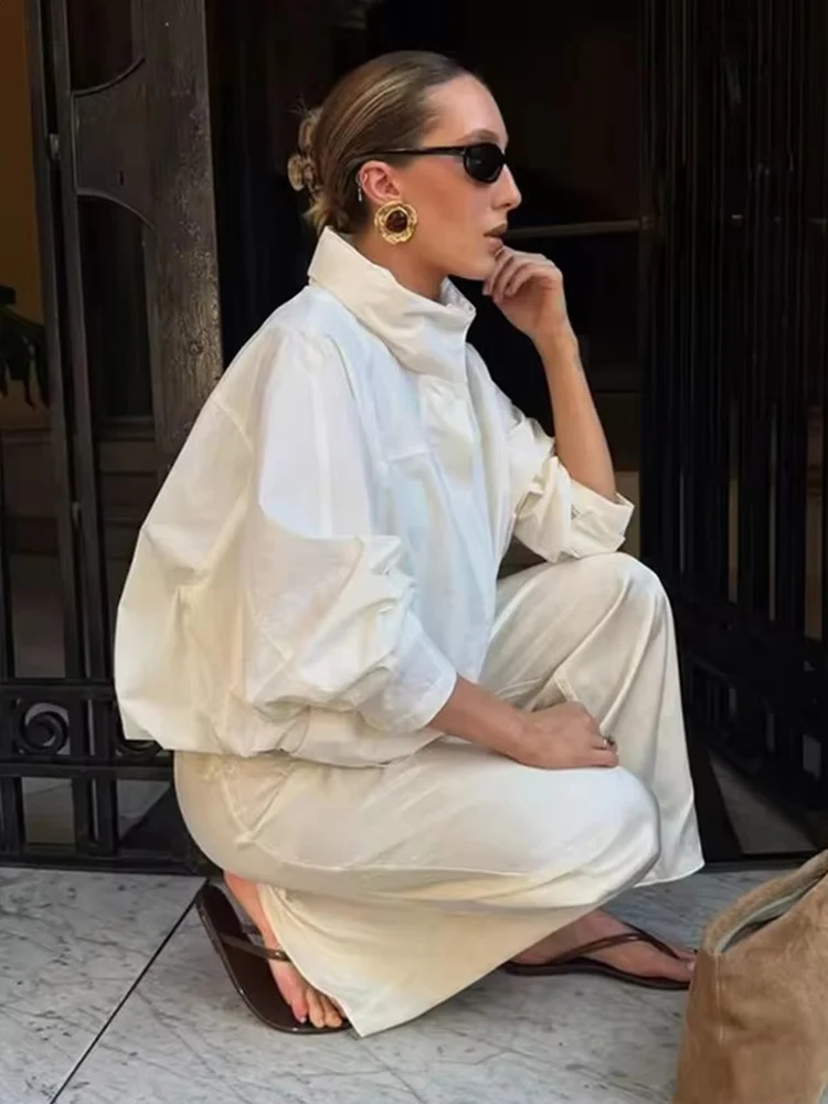 Casual Chic Bomber Jacket Women Turn-down Collar Single Breasted Long Sleeve Coats New Fashion 2025 Autumn New Outerwears