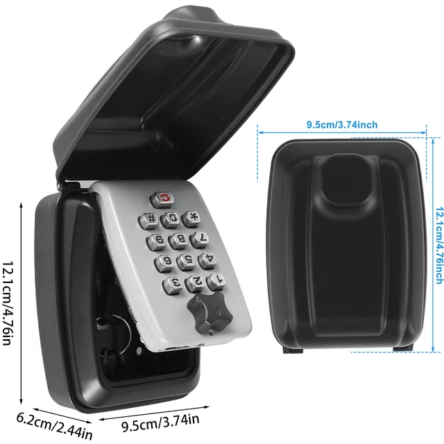 Key Lock Box Wall-Mount Secret Code Security Key Safe Secret Organizer Box No Key Home Office Weatherproof Safe Key Keeper NEW 3