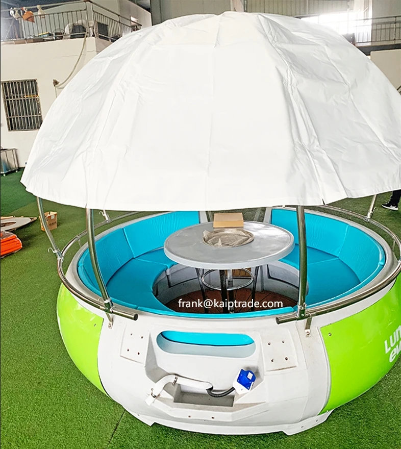 Entertainment commercial party Rotational molding plastic material LLDPE Barbecue size BBQ Donut Boat For Sale