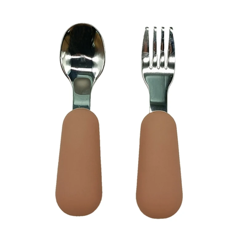 

Baby Fork & Spoon Set Baby Training Utensils Self Feeding Toddler Silverware