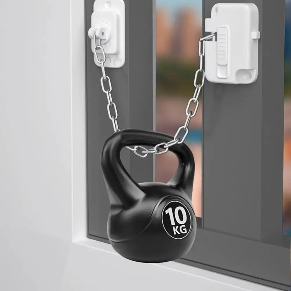 White ABS Child Safety Lock Adjustable Window Restrictor