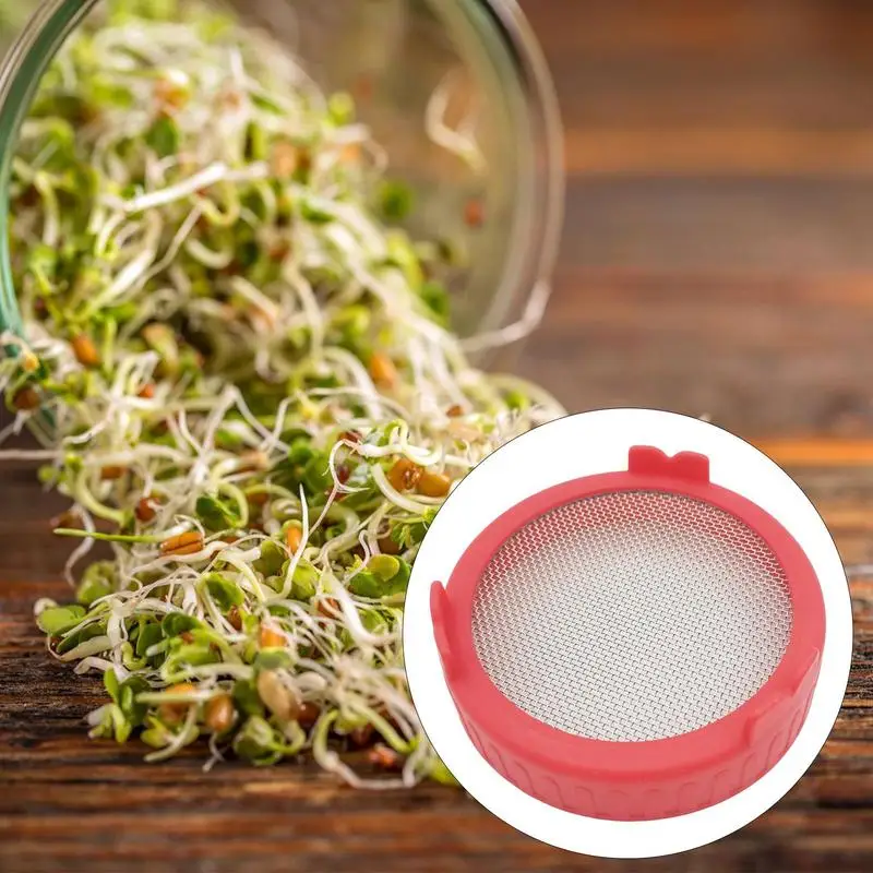 Mason Jar Strainer Lid Stainless Steel Sprouting Lids For Wide Mouth Mason Jars Microgreens Growing Kit For Bean Sprouts