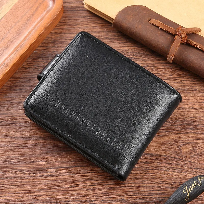 Men's Business Wallet Retro Artificial Leather Foldable Short Wallet Credit ID Card Storage Card Holder Hasp Clutch Bag Purses 4