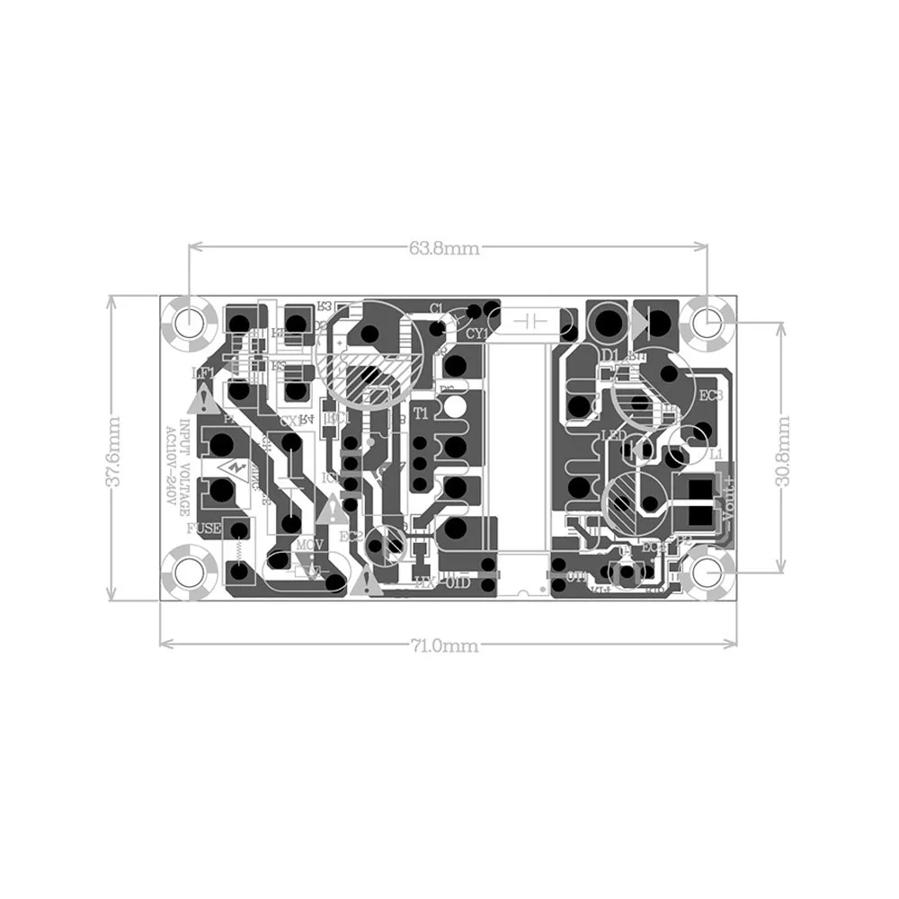 스위칭 전원 공급 장치 모듈, AC-DC 전원 공급 보드, AC110-240V DC 9V, 12V, 24V, 2A, 2A, 1A