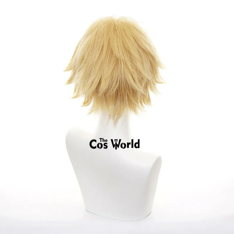 Chainsaw Man Denji Cosplay Wig 30cm Short Straight Yellow Hair Men Wigs