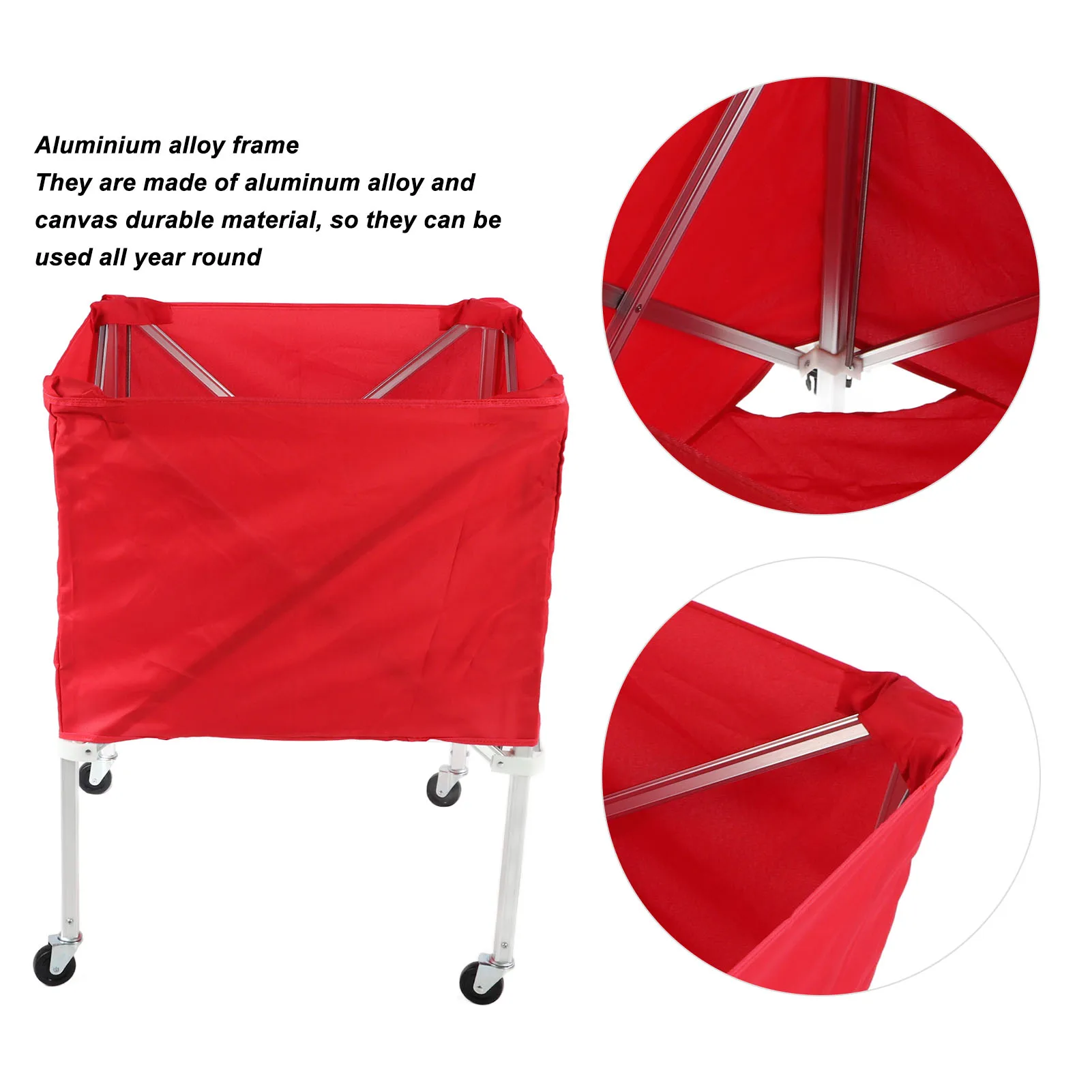 Ball Cart High Capacity Folding 4 Wheel Mobile Portable Trainer Pick Up Tennis Soccer Basketball Volleyball