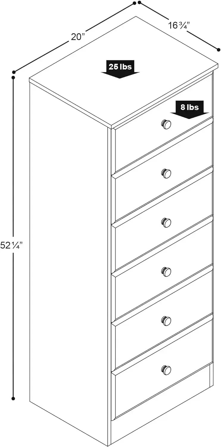 Astrid Tall Black Dresser: 16"D x 20"W x 52"H, 6-Drawer Chest for Bedroom by  - Perfect Chest of Drawers for Ample Storage 3