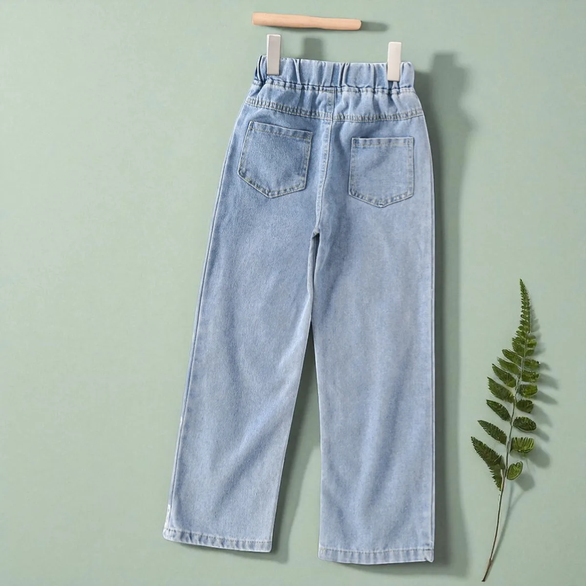 السراويل للفتيات الجينز المراهقين ملابس الأطفال فراشة طباعة السراويل ربيع الخريف الطفل الاطفال الملابس الجينز 6 8 10 12 14 Y