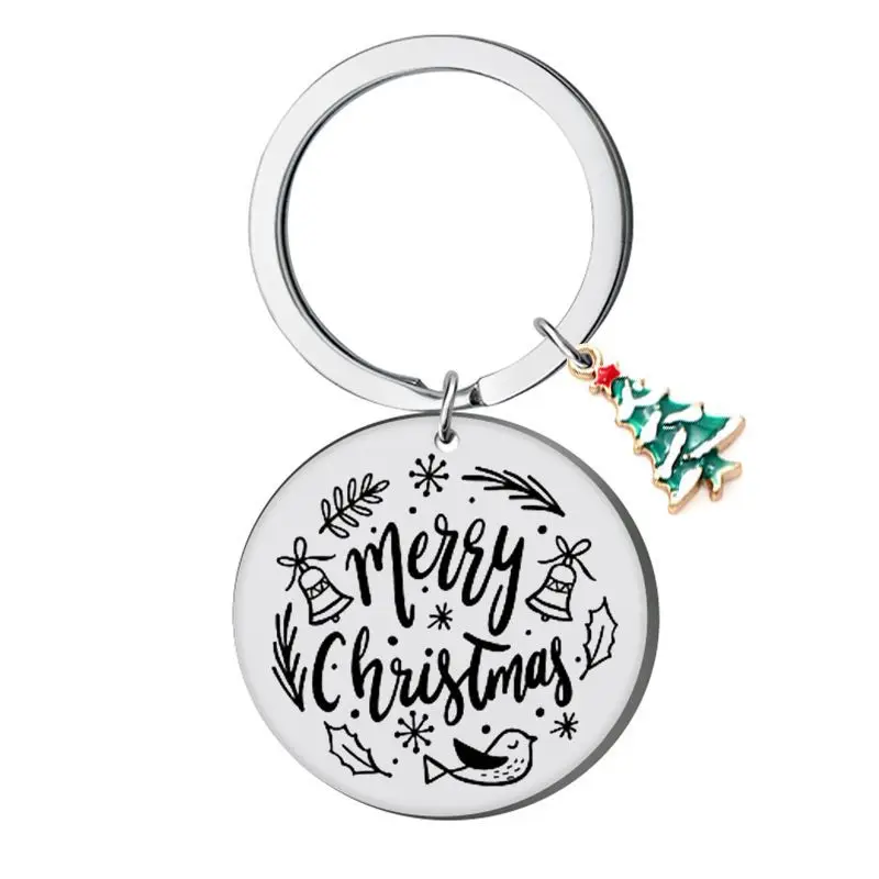 Wg 1Pc Elegante Portachiavi In Acciaio Inossidabile Regalo Di Natale Portachiavi In Acciaio Inossidabile Per Gioielli Da Coppia Di Amici Di Famiglia