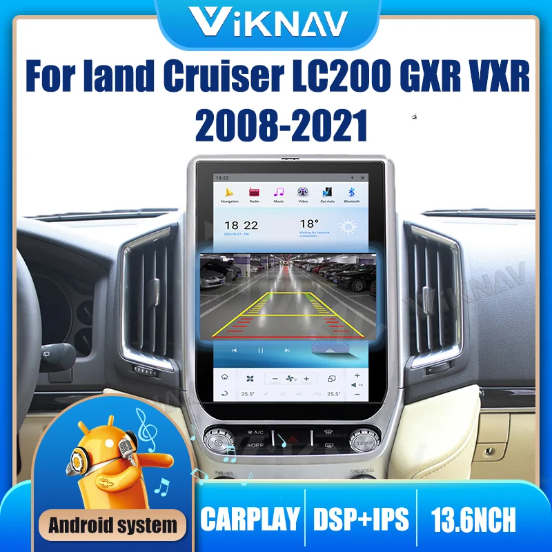 

8G +128G Auto Stereo For Toyota Land Cruiser LC200 GXR VXR 2008 2010 2011-2021 Built In Carplay QUALCOMM GPS Navigation Receiver