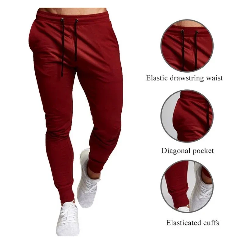 Casual Pants Men's Jogger Sweatpants Large Size Elastic Waist Sports Casual Trousers Loose Fitness Clothes Spring Thin Section 2