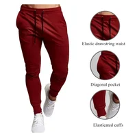 Casual Pants Men's Jogger Sweatpants Large Size Elastic Waist Sports Casual Trousers Loose Fitness Clothes Spring Thin Section 2