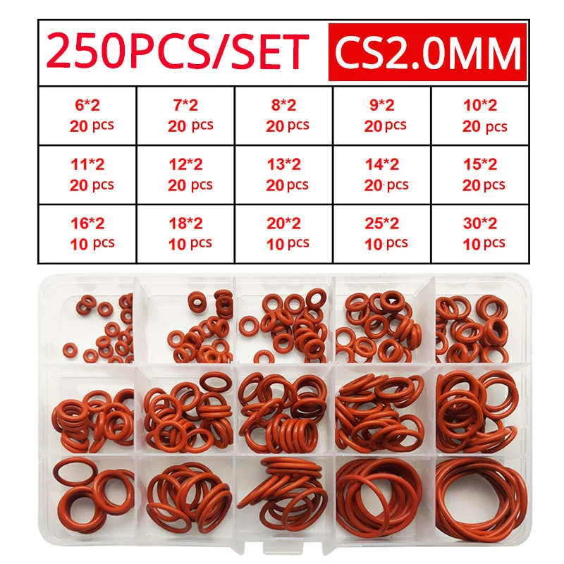 

Sealing Gaskets O Ring Waterproof Washer Silicone O-ring Oil Resistant and High Temperature Oring Repair Box Assortment Kit Sets