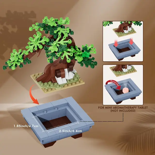 HOGOKIDS Flower Bonsai Tree Building Set 4 Seasons Sakura Bonsai Building Blocks Plant Collection Decorative Kit Christmas Gift 5