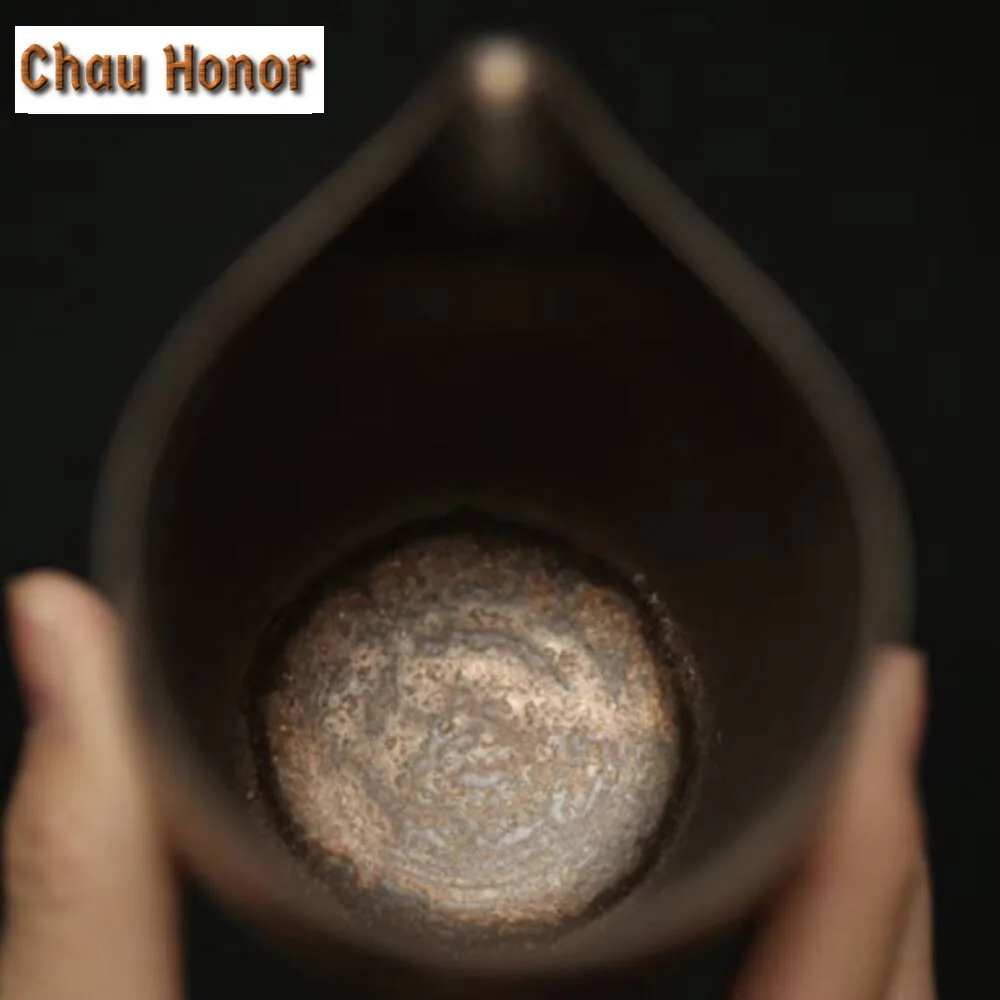 240ml Handmade Thin Tire Tea Pitcher Zen Rust Rough Pottery Sharing Pot Cha Hai Coffee Justice Cup Tea Items Decoration Supplies