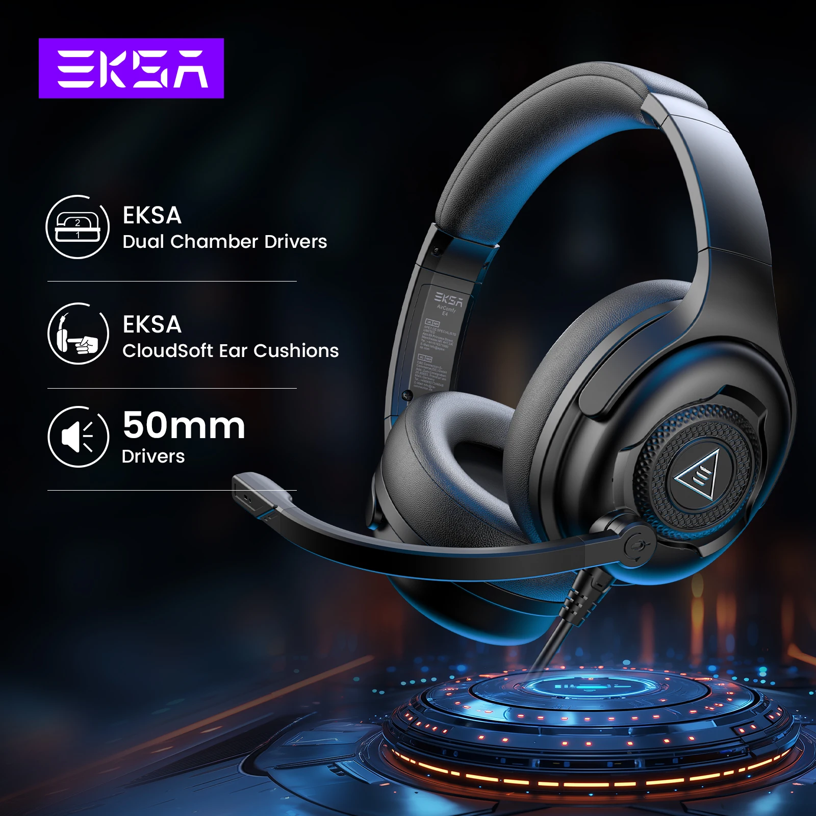 EKSA E4 Gaming Headset with Microphone, Wired Headset