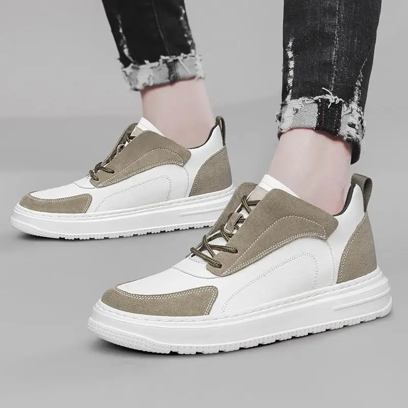 Men's New Invisible Height Increasing Shoes 8cm Breathable Trendy Sports Shoes British Casual Sneakers Comfort Large Size 36-47