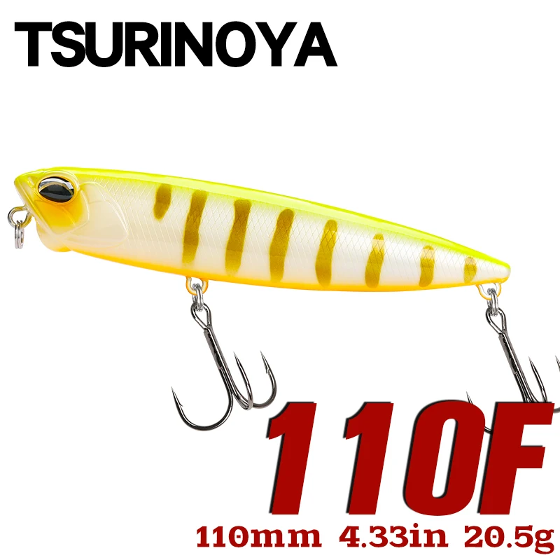 

TSURINOYA Topwater Floating Pencil Wobblers 110mm 20.5g DW58 Bass Lure Stickbait Snakehead Professional Artificial Hard Bait