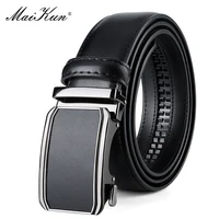 Maikun Leather Ratchet Belt For Men Click Leather Belt Adjustable Buckle Trim To Fit Black Brown
