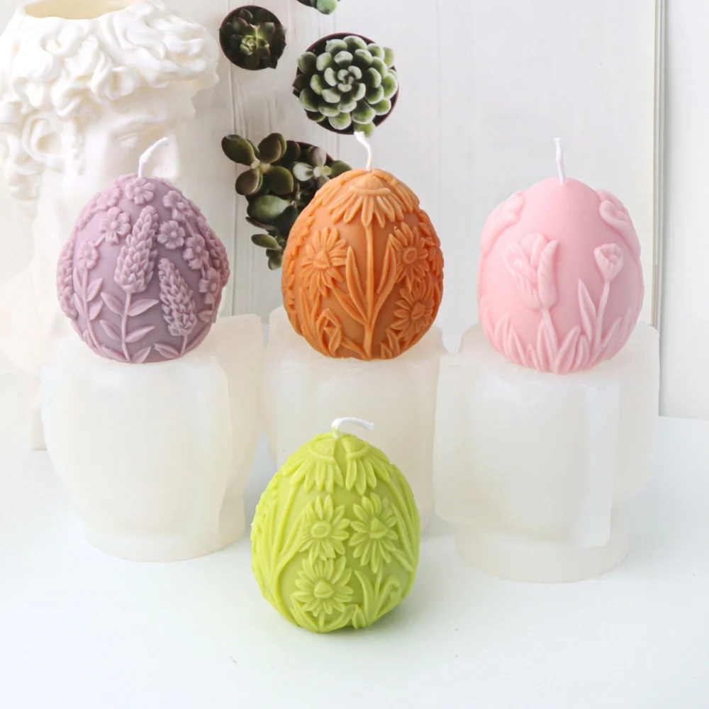 Silicone Candle Mold Easter Egg Bunny DIY Aroma Soap Kit
