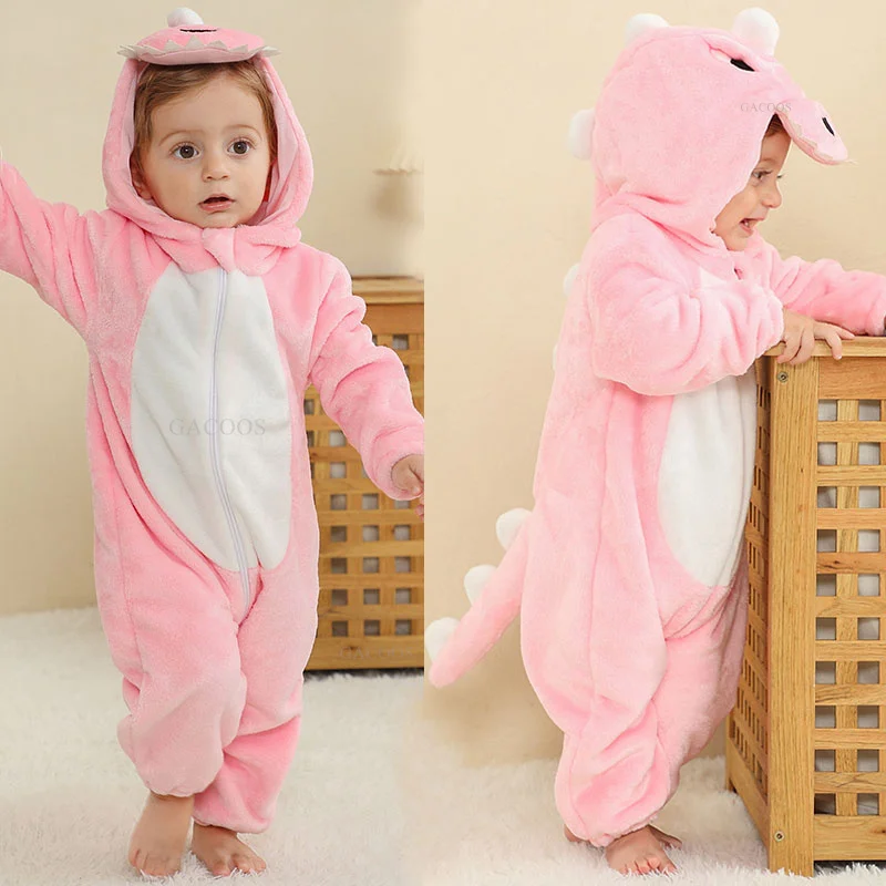 Cosplay Costumes Kigurumi Pajamas for 0 1 2 3 4 Years Toddler Baby Children Outfits Infant Dinosaur Unicorn Cat Monkey