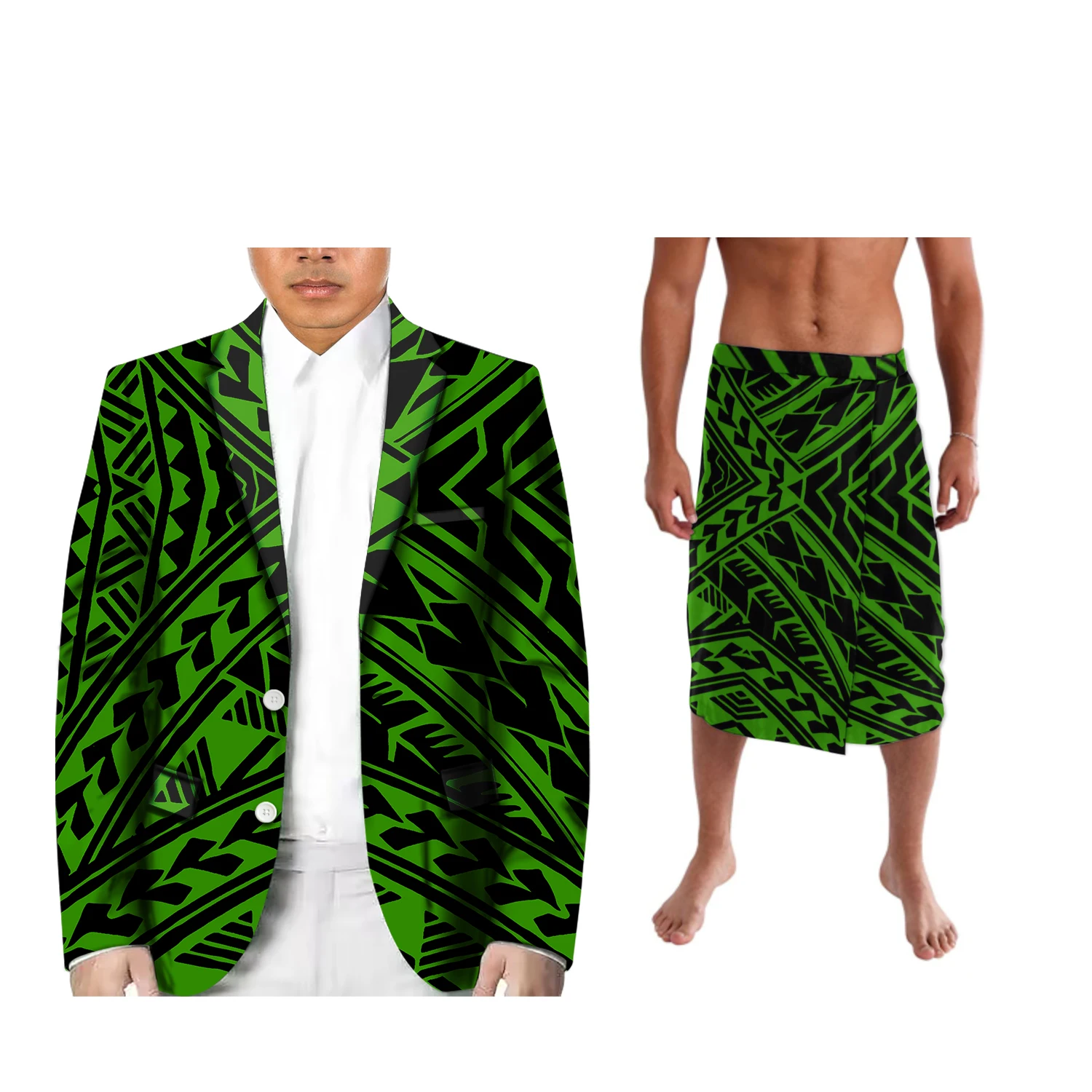 Pacific Island Art Long Sleeve Kimono Cardigan And Ie Two Piece Polynesia Tonga Style Retro Style Men's Casual Suit 3