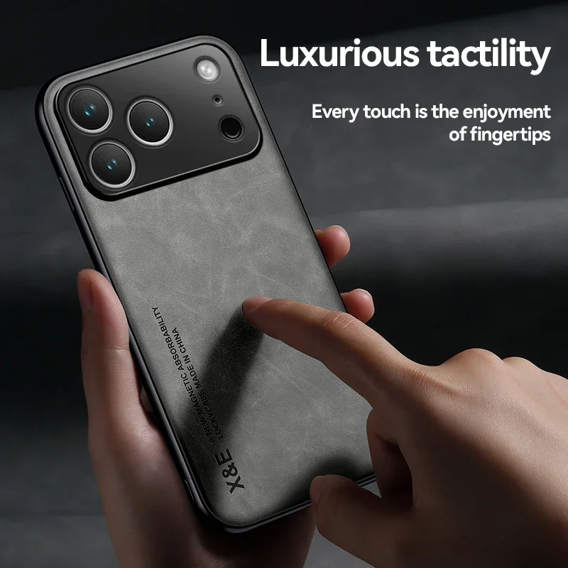 Premium Ultra Thin Luxury Leather Phone Case with Silky Soft Feel and Car Holder Compatibility
