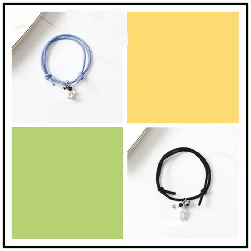2 Teile/satz Magnet Paar Armband Für Liebhaber Magnetische Gewinnen Astronaut Stern Planet Armbänder Geflochtenen Seil Freundschaft Schmuck Geschenk – Detail 9