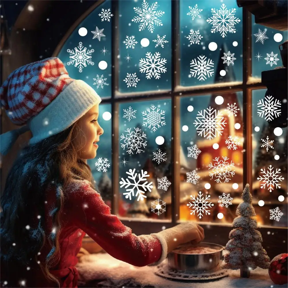 

Window Decor for Smooth Surfaces Festive Snowflake Window Stickers 6pcs Set for Glass Door Fireplace Christmas for Home