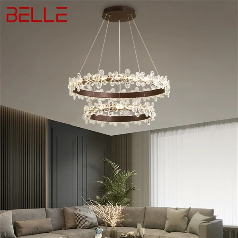 

BELLE Nordic Pendant Lights Gold Modern Luxury Crystal LED Lamp Fixture For Home Decoration