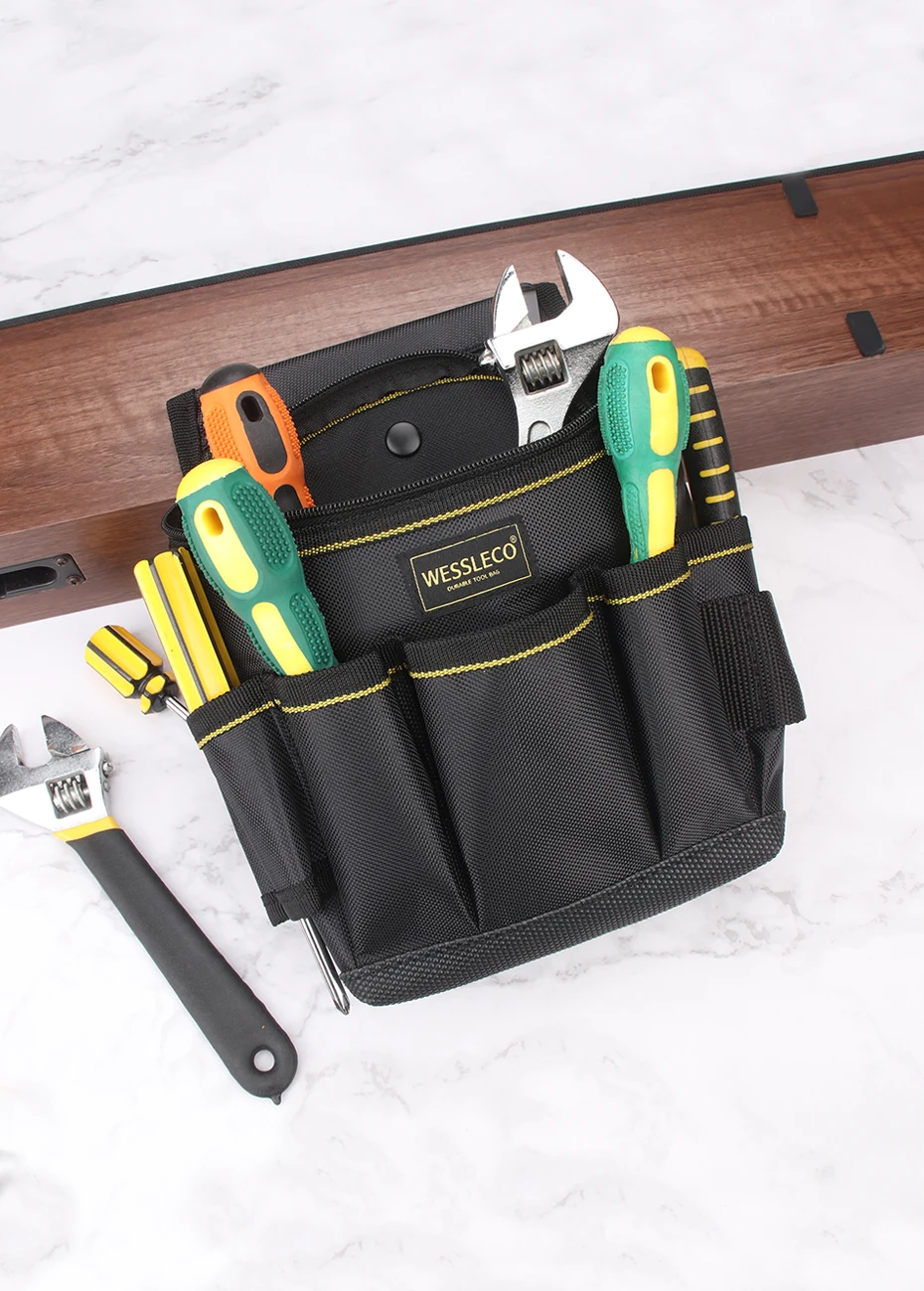 Sac Ceinture à Outils Pochette Taille Poche Électricien Rangement Tournevis Kit Support