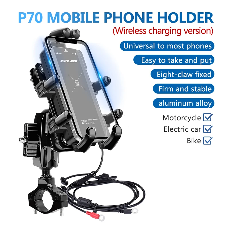 thumbnail image 2 of Motorcycle Phone Mount With Shock Absorption - 8-Claw Locking For 4.7-7.2" Phones, 720° Rotation 2 of 10