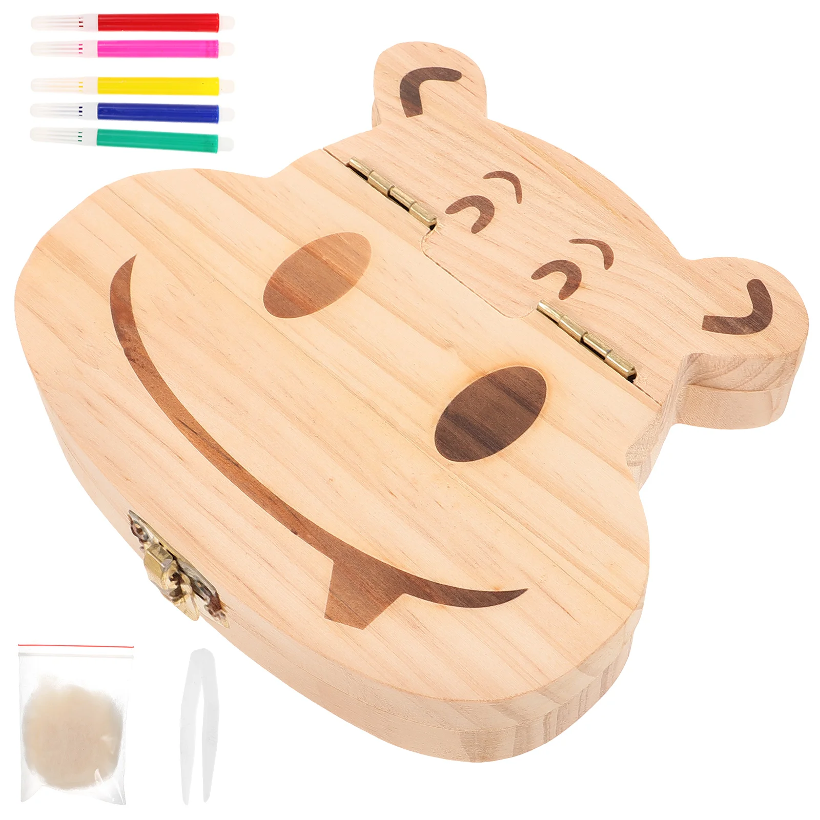 

Big Mouth Hippopotamus Tooth Box Newborn Baby Gifts Girl Case The Fetal Hair Teeth Holder Wood Crafts Kid's Saver
