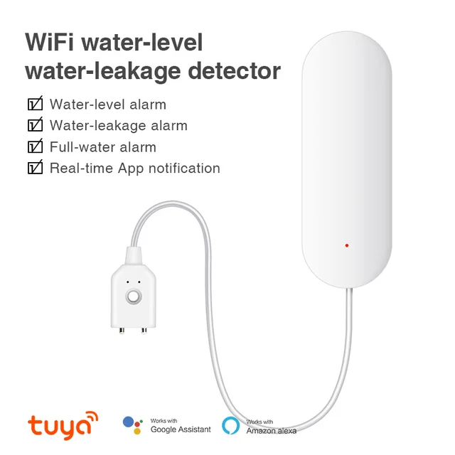 Tuya WiFi Water Level Sensor Leakage Alarm Flood Leak Detector Smart Home Life APP Water Alert Overflow Alarm Security System 2