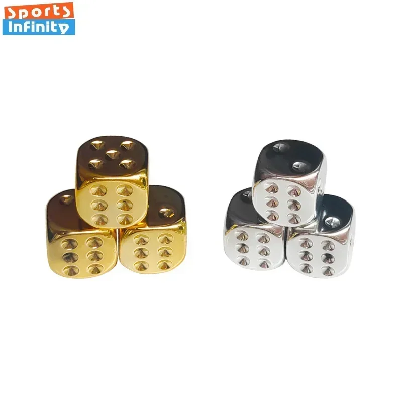 Electroplated Gold and Silver Dice Rounded Corners Acrylic Number Dice Dnd Set 6pcs/set dice set acrylic dice