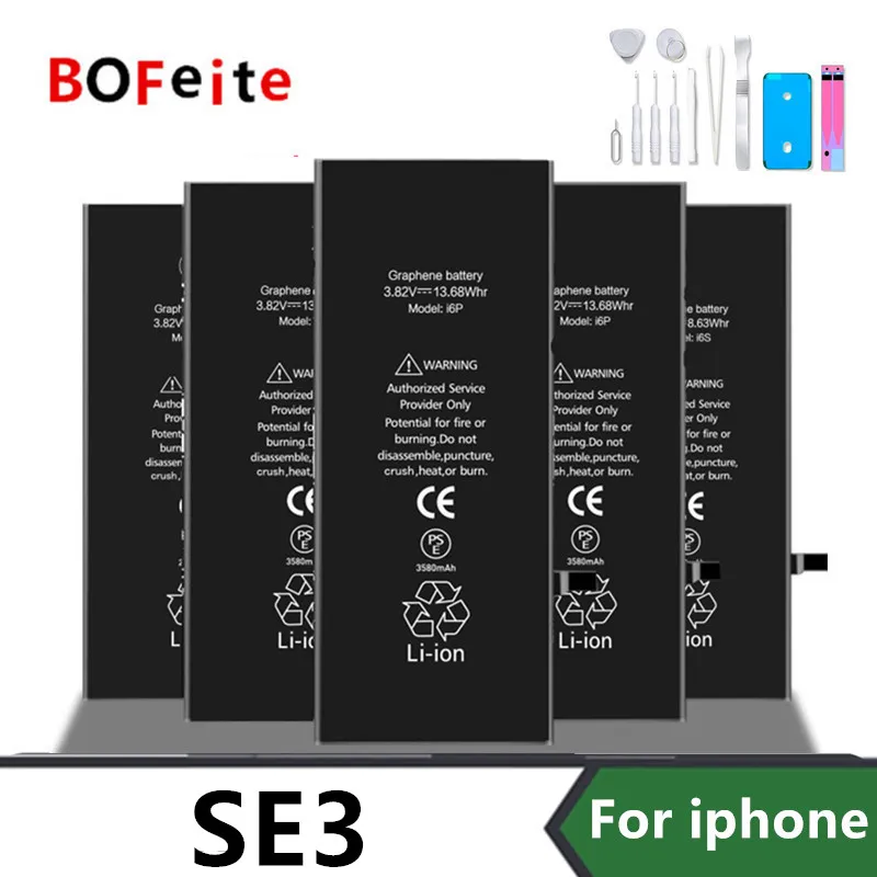 2023 Zero-cycle Battery For Apple iPhone SE 2016 SE 2020 SE 2022 Bateria  Sticker Free Tools - AliExpress