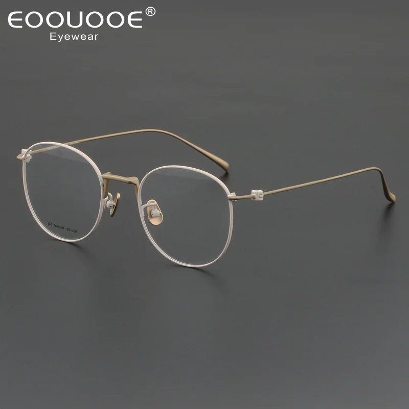 

Janpanese Retro Round Blue Light Frame Spectacles Prescription Handmade Titanium Glasses Women Myopia Eyeglasses Men Eyewear