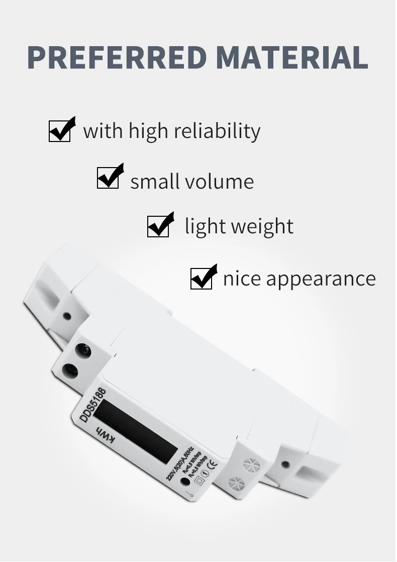 Description Picture 4 of item1PC KWH energy meter 5(32)A 20A LCD digital Power Consumption Watt meters AC220V Watt hour din rail energy meter single phase